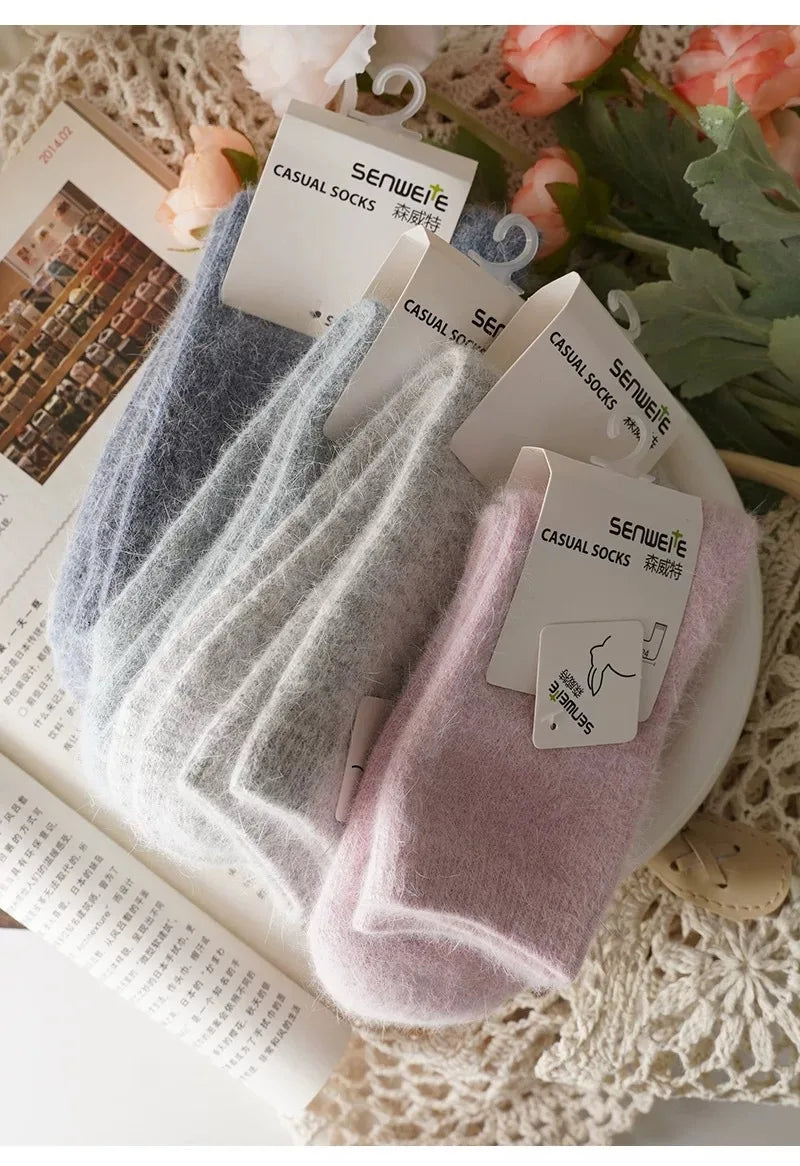 Thick Cashmere-Blend Winter Crew Socks