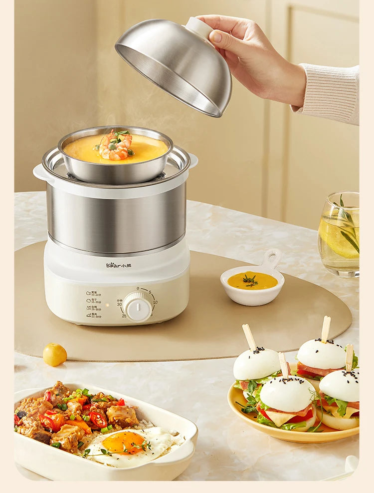 360W Electric Egg Cooker with Timer — Multicooker Steamer