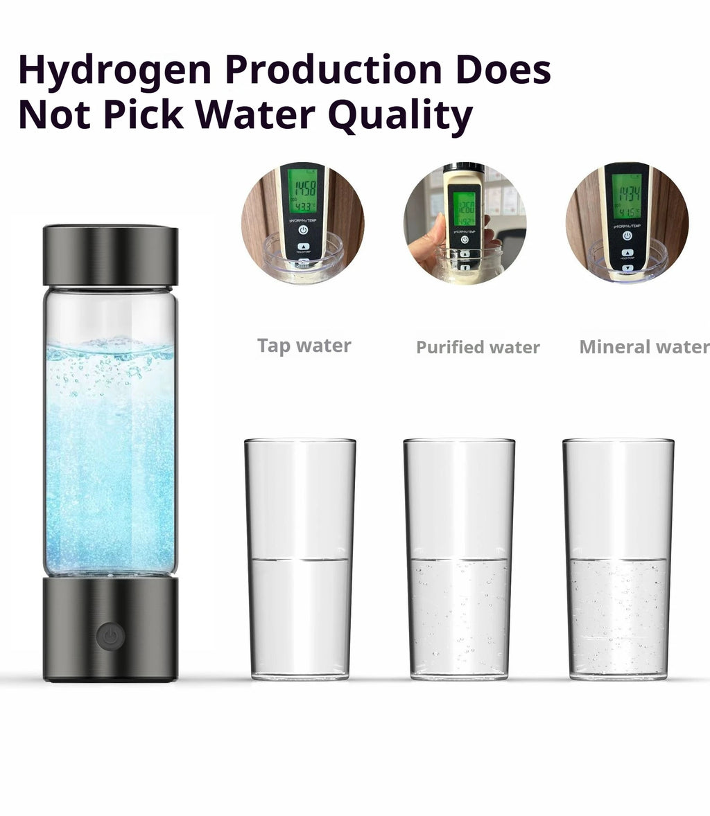 Hydrogen Water Bottle Generator — Improve Water in 3 Minutes, Quick Electrolysis