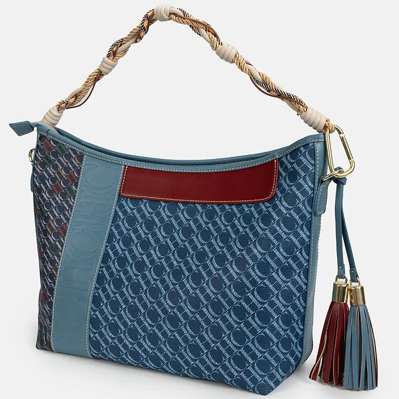 Splicing Design Dual-Purpose Shoulder Tote Bag — Large Capacity Women's Commuter Handbag