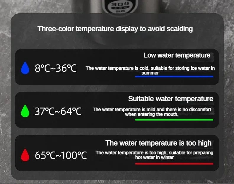 Stainless Steel Thermos Bottle with LED Temperature Display – 500ml–1L Vacuum Flask