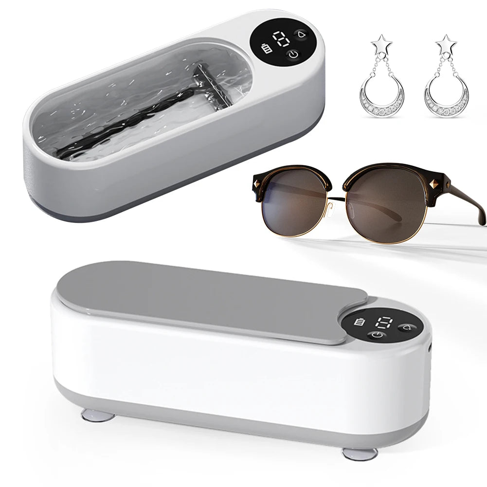 Portable Ultrasonic Jewelry & Glasses Cleaner — USB Rechargeable, 360° Deep Clean
