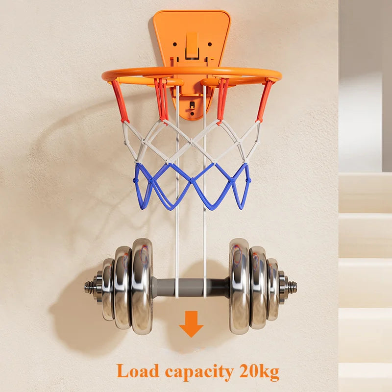 Kids Indoor Basketball Hoop – Wall-Mounted Folding Mini Hoop for Home & Bedroom Training
