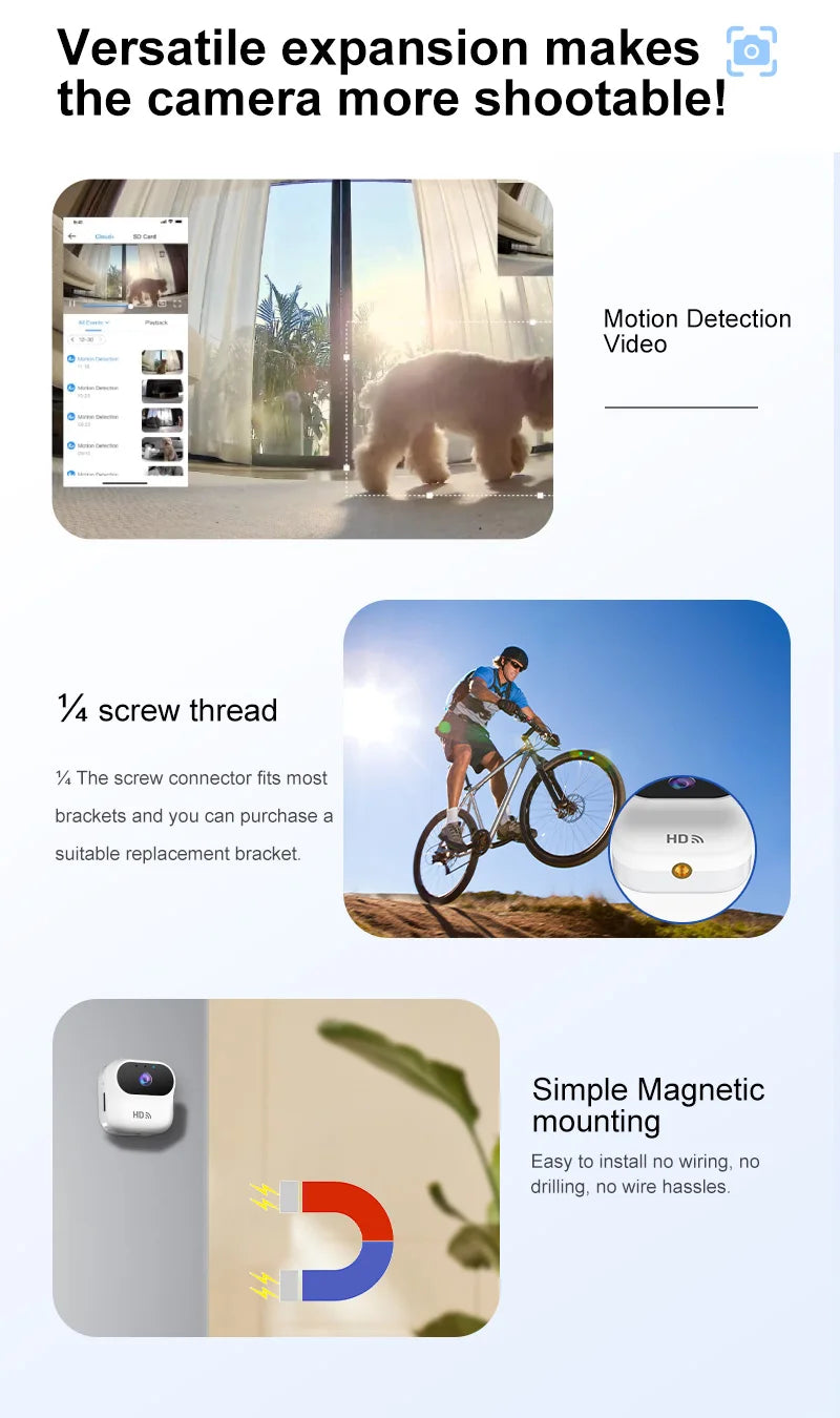 HD Mini WiFi Security Camera – 1080P Motion Tracking Smart Home Surveillance