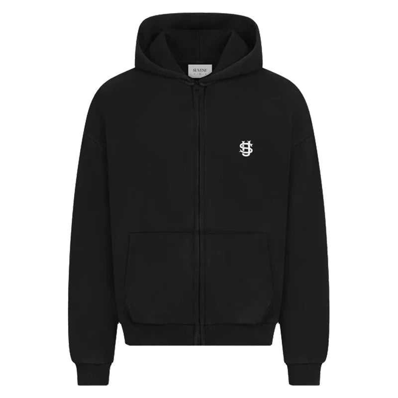 Men's Solid Color Oversized Hoodie & Sweatpants Set – Loose Pullover Street Fashion
