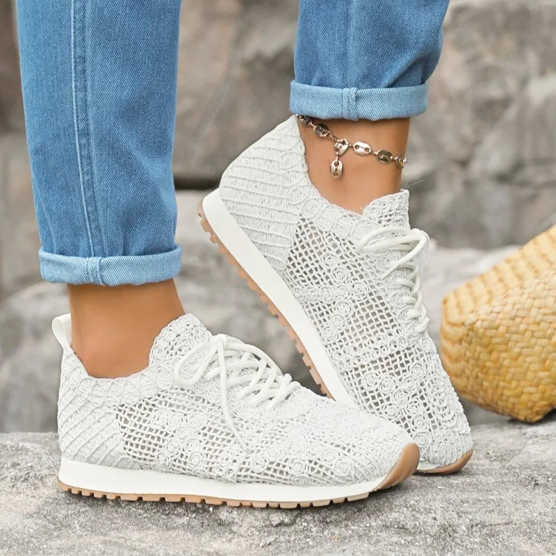 Women's Air Mesh Lace-Up Sneakers