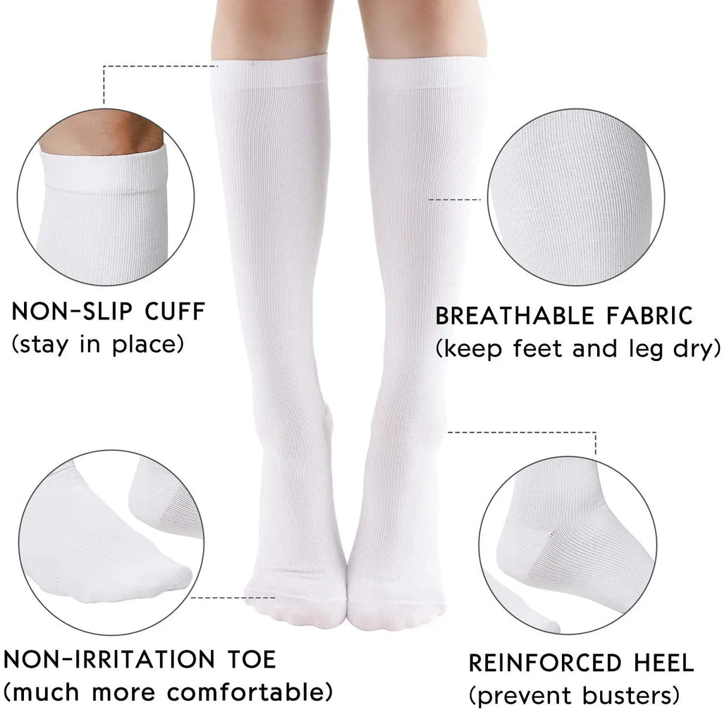 Women's Medical Compression Socks 20-30mmHg – 5 Pairs Varicose Veins, Diabetes, Nurse & Sports Running