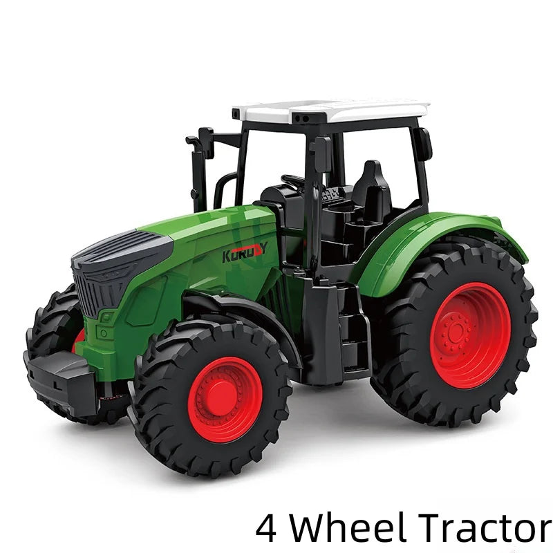 Large Scale Farm Tractor Toy Playset with Trailer & Accessories – DIY Farmer Transport Set