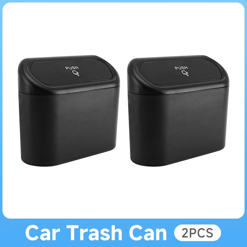 Small Car Trash Can with Lid – Square ABS Waste Bin