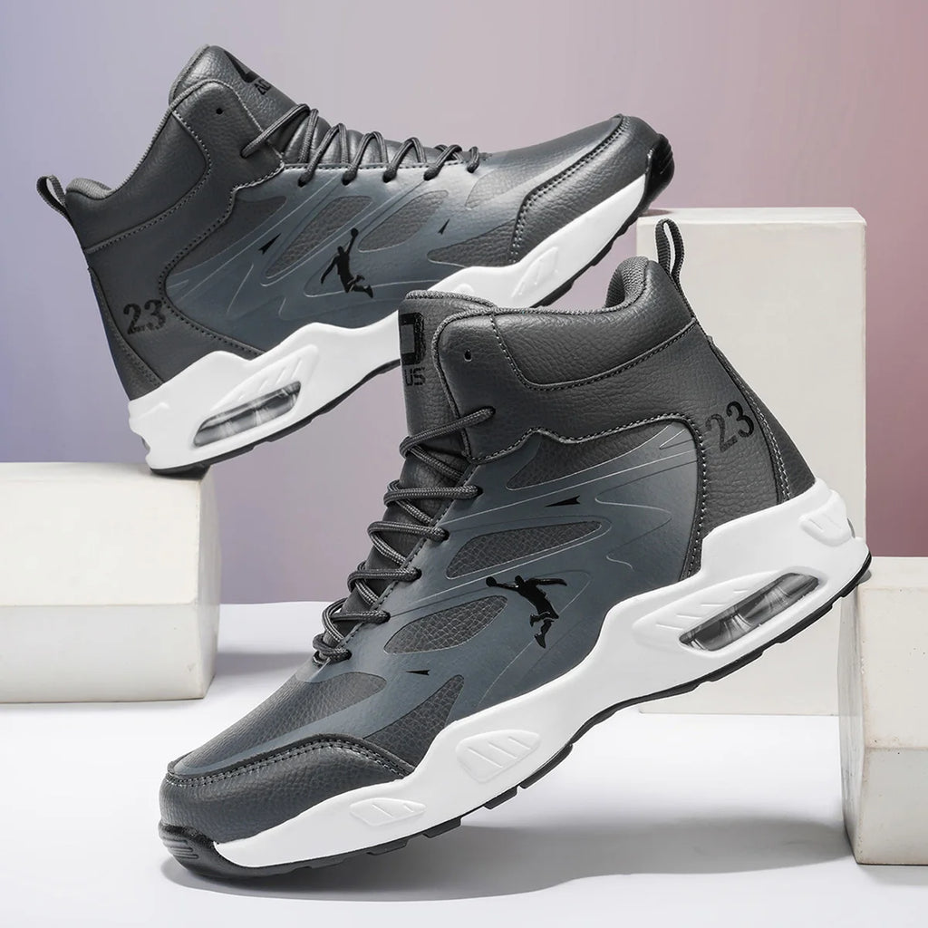 Men's High-Top Air Cushion Basketball Shoes – Non-Slip Breathable Sneakers