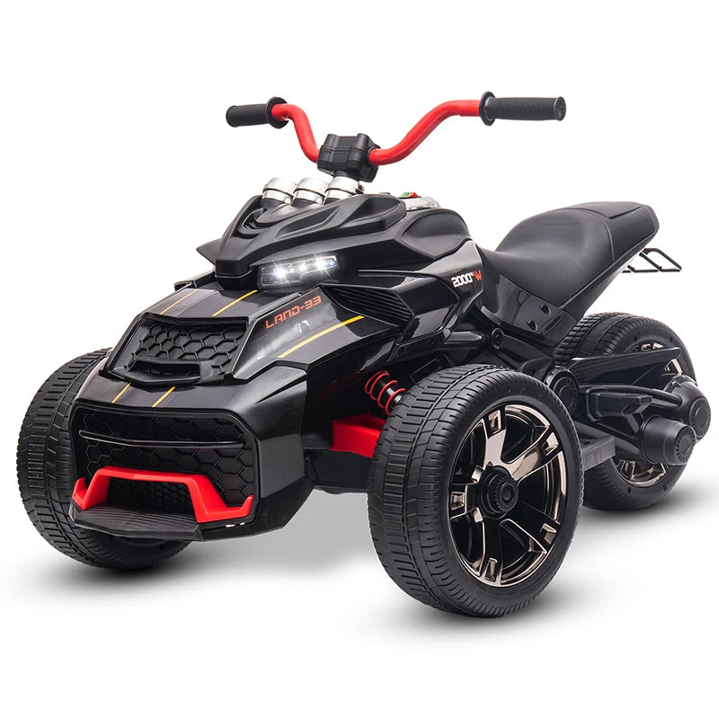 12V Kids Ride-On ATV – Three-Wheel Electric Toy with Lights