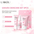 LAIKOU Sakura Skincare Gift Set – Brightening Serum, Eye Cream & Essence Cream 3-Piece Box
