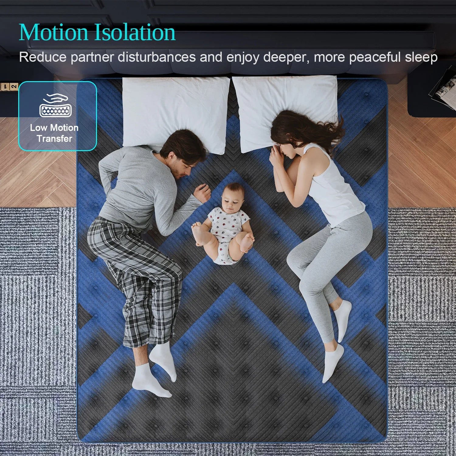12/14 Inch Hybrid Mattress — Euro Top, Medium Firm, Memory Foam & Pocket Spring for Back & Lumbar Support (Twin to King)