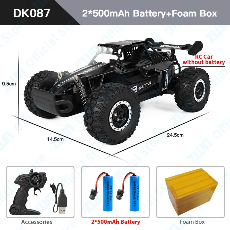 ZWN DK087 1:16 Scale 2WD RC Off-Road Climbing Car with LED Lights – Boys & Girls Gift