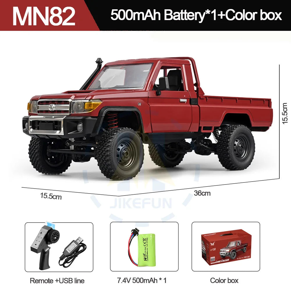 MN82 1:12 Scale 4WD RC Off-Road Crawler – 2.4G RTR Proportional Remote Control Car