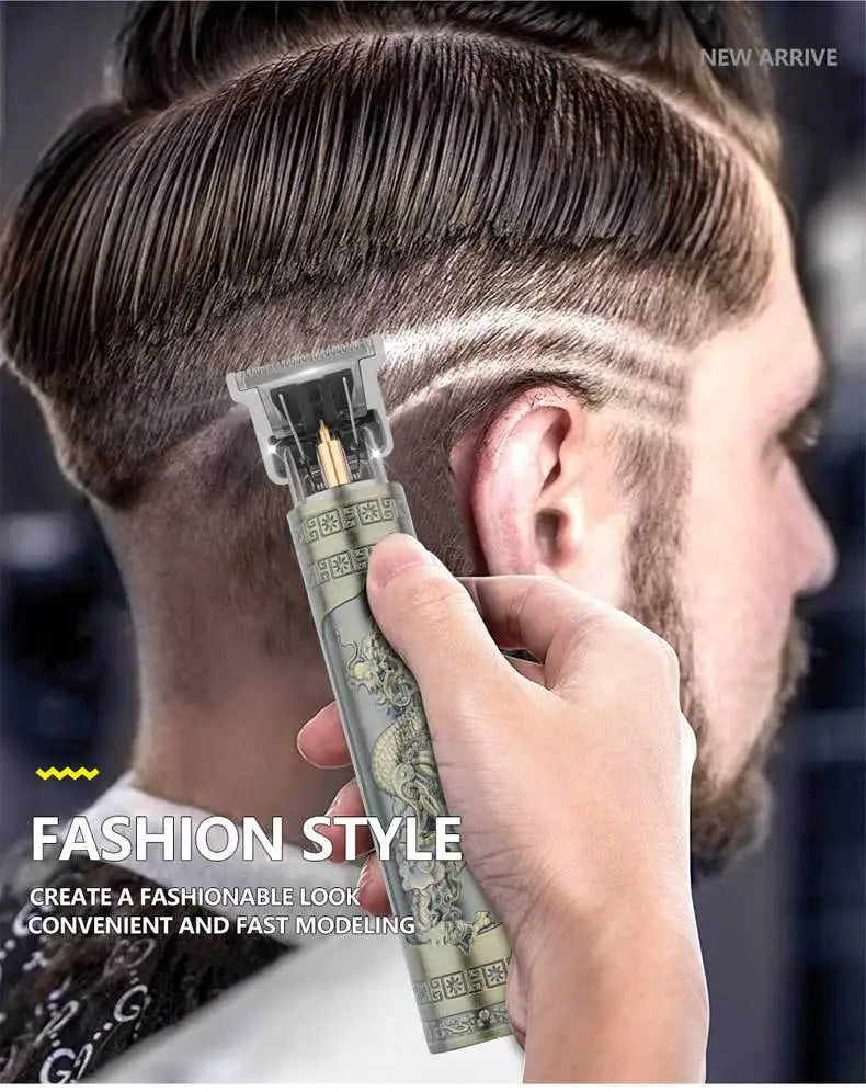 FKIV T9 Retro Hair Clipper Set – Wet/Dry, USB Fast Charge, 60-Min Runtime, 100-240V
