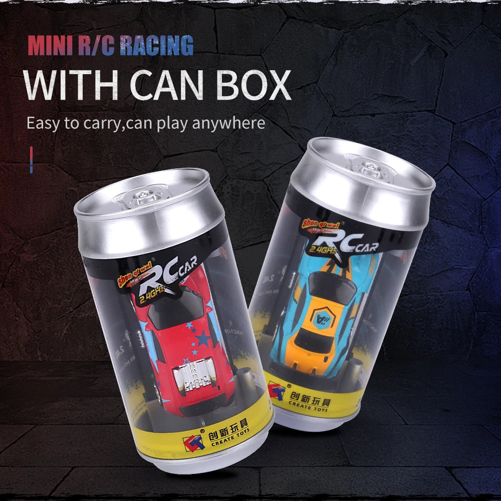 1:58 Scale Mini RC Car – Bluetooth Drift Buggy in Collectible PVC Can Pack