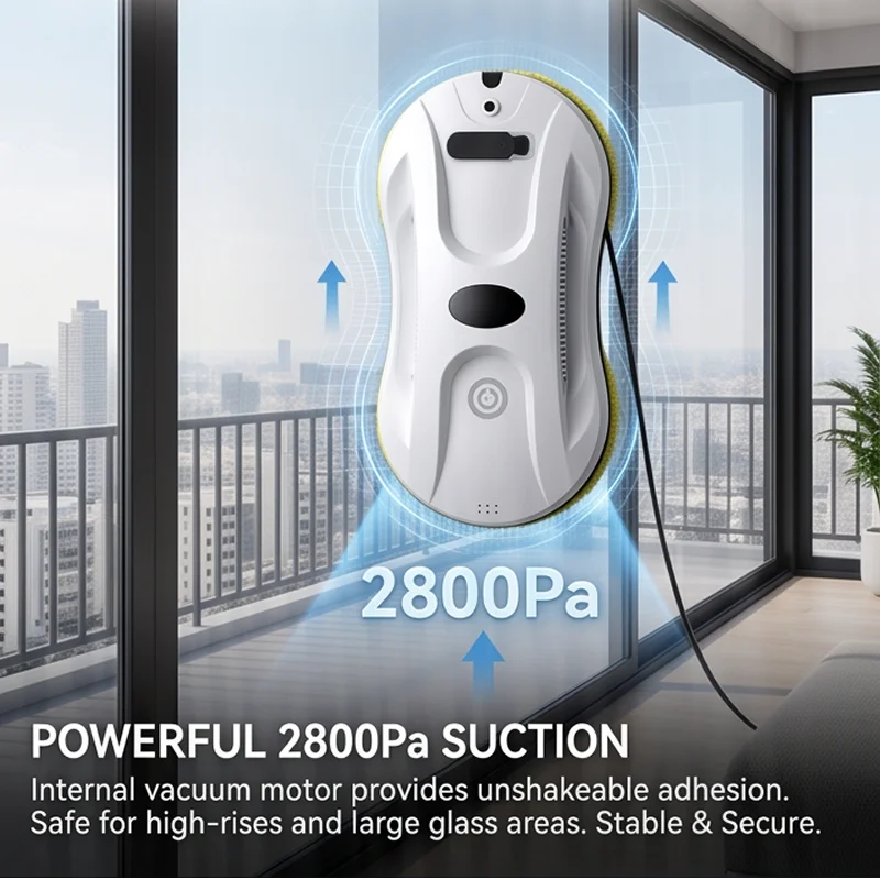 UPS Robot Window Cleaner — Smart Auto Glass Washing Robot with Remote Control & UPS Safety System