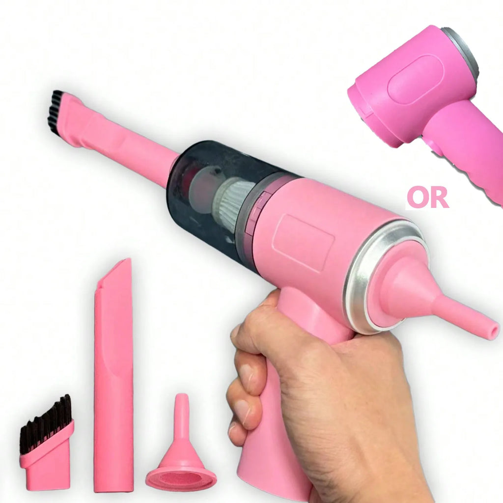 3-in-1 Suction & Blowing Vacuum Cleaner — USB Charging Portable Car & Home Vacuum with 3 Blow Nozzles