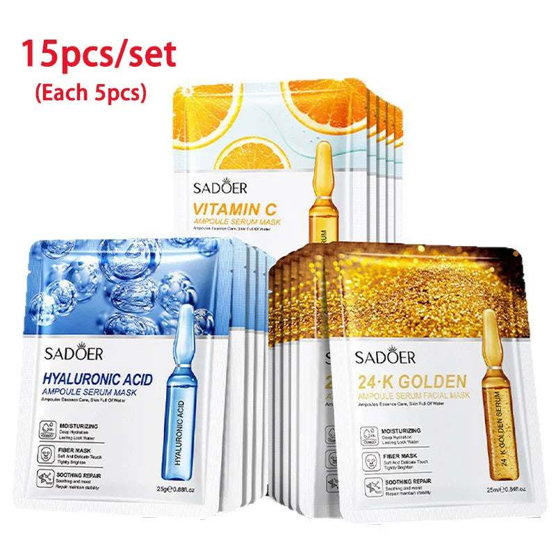 SADOER 24K Gold Vitamin C Hydrating Face Masks — Multi-Pack