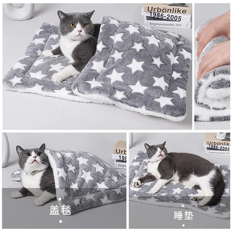 Flannel Pet Sleeping Mat – Soft Dog & Cat Bed Cushion, Puppy Sofa Mattress, Small to Large Dogs