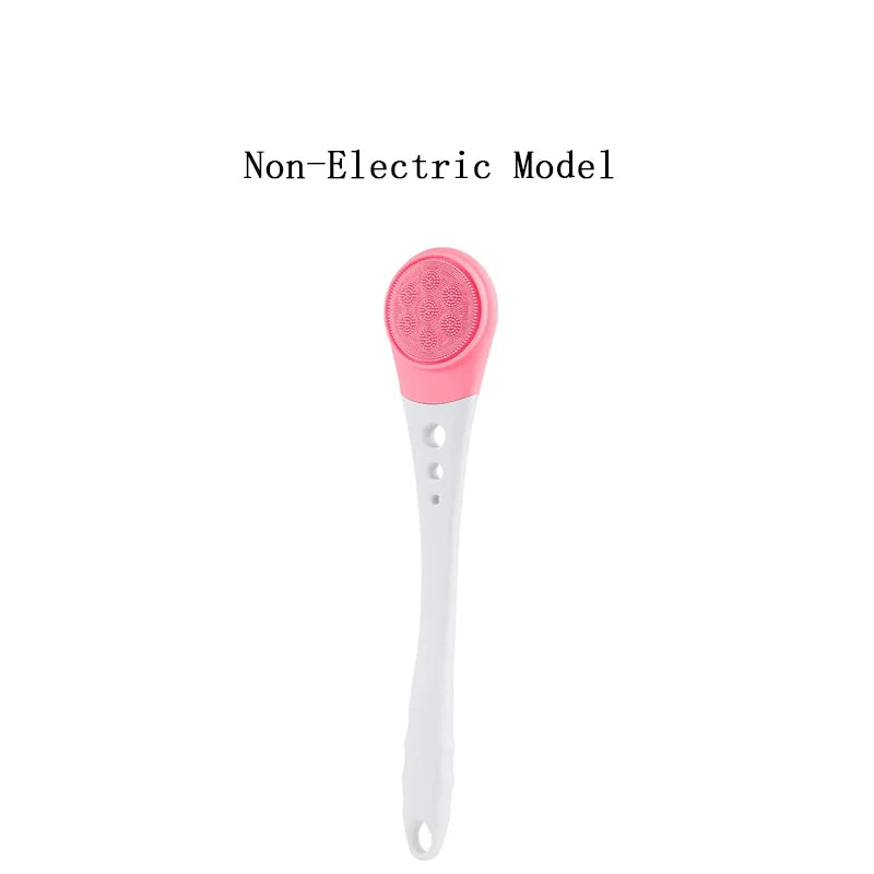 Silicone Electric Body Scrubber – IPX7 Waterproof Cordless Shower Brush with Back Massage & Exfoliating Heads