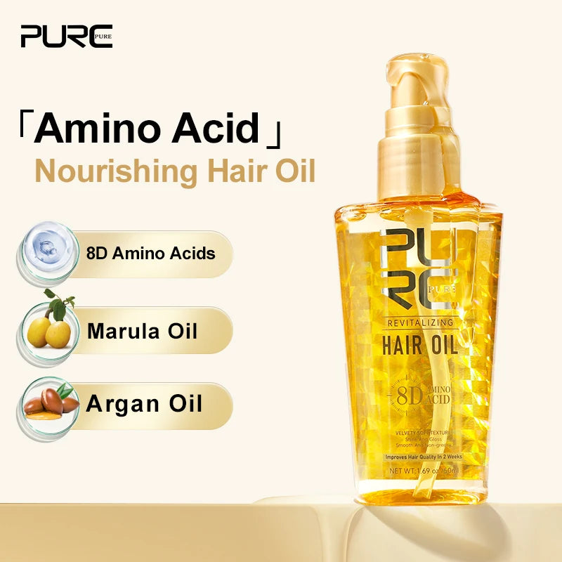 PURC Smoothing Hair Oil Shining Argan Oil Nourishing Soft Repair Damaged Frizz Hair Serum Scalp Treatment Hair Care Products