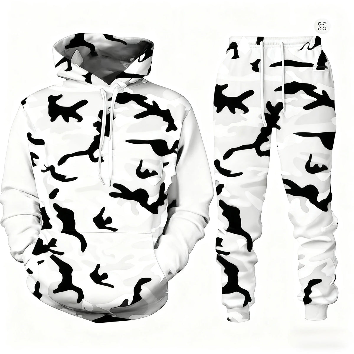 Men's Santa Claus 3D Print Hoodie & Pants Jogging Set – Camouflage Co-Ord