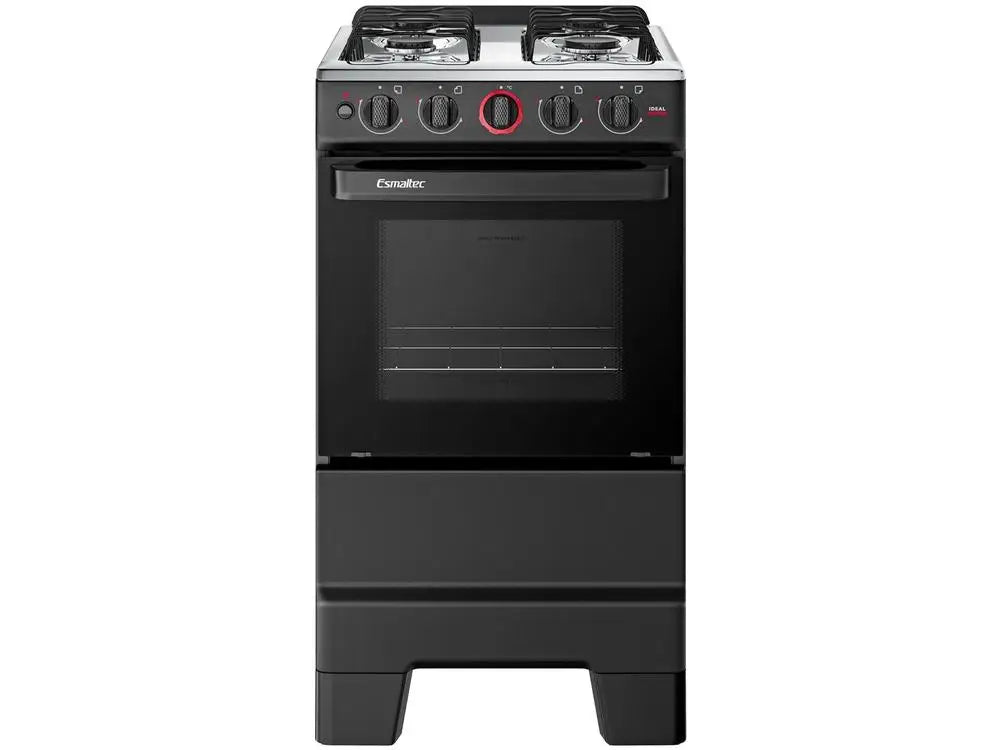 Esmaltec 4-Burner Black Gas Range – Freestanding Stove, Lit-Bivolt