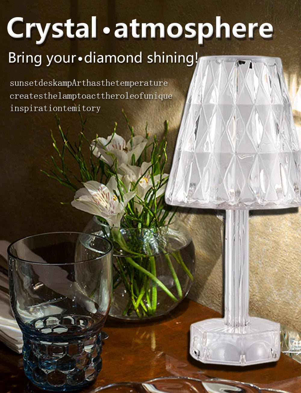 Crystal Night Light – Touch-Control LED Accent