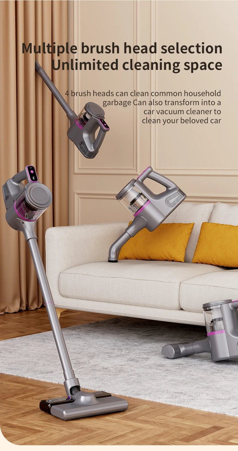 Cordless Vacuum Cleaner 15000Pa — 2-in-1 Stick & Handheld, Lightweight for Carpet, Hardwood Floor, Pet Hair & Car
