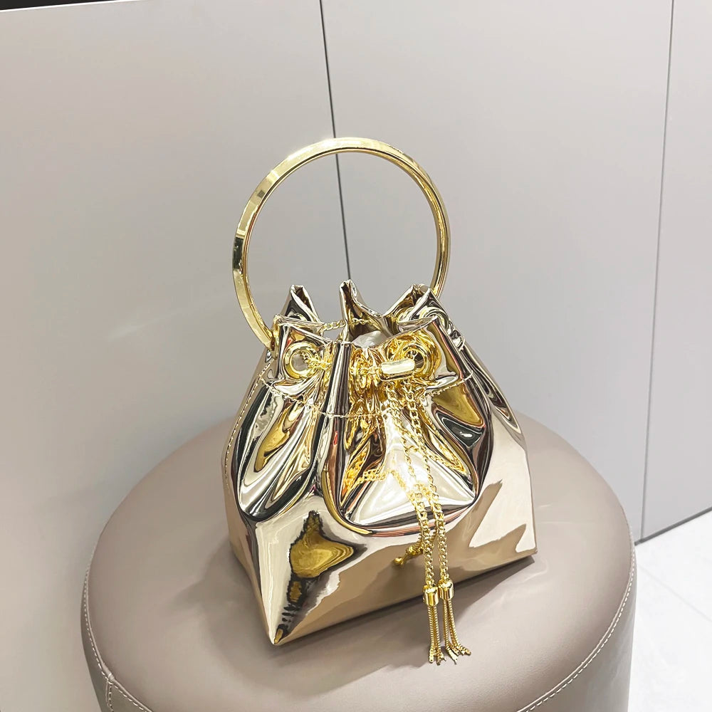 Luxury Evening Clutch Bucket Bag – Designer Shoulder Purse for Banquet & Party