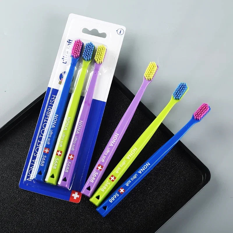 Brush Together. Stay Healthy Together. — Soft Encrypted Fine Hair Toothbrush Set | 3pcs, Couple Oral Hygiene, Soft Bristles, No Chemicals