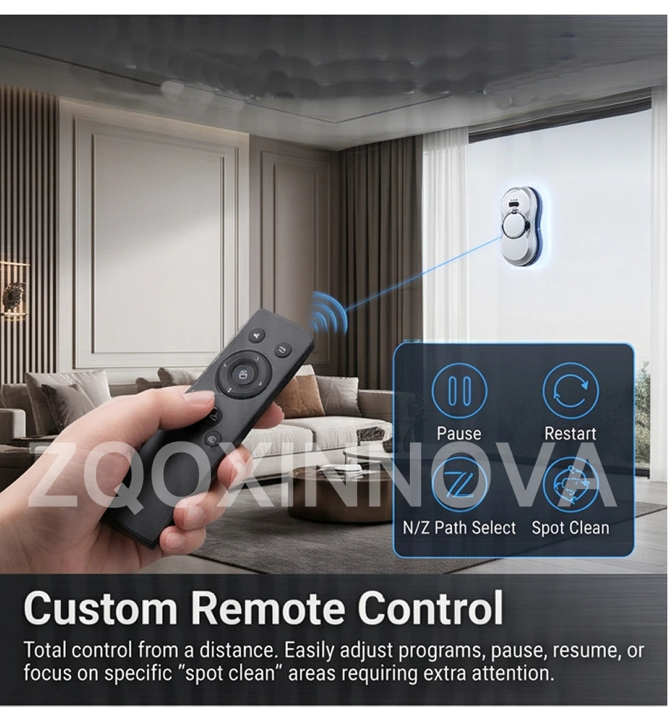 UPS Robot Window Cleaner — Smart Auto Glass Washing Robot with Remote Control & UPS Safety System
