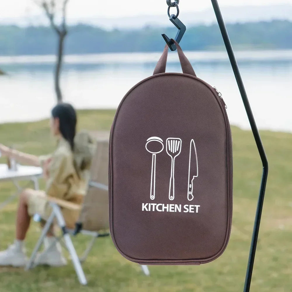 Portable Camping Cooking Utensils Storage Bag — Outdoor Survival Gear