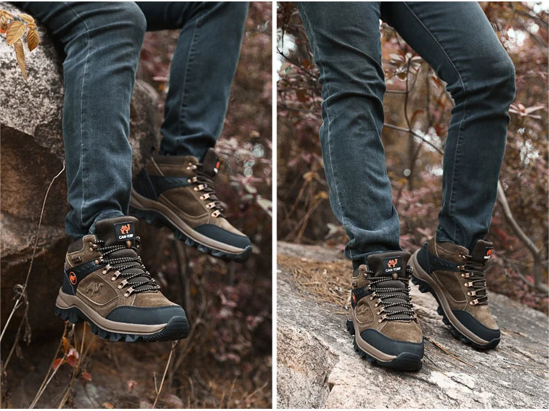 Men's Suede Shearling-Lined Winter Ankle Boots