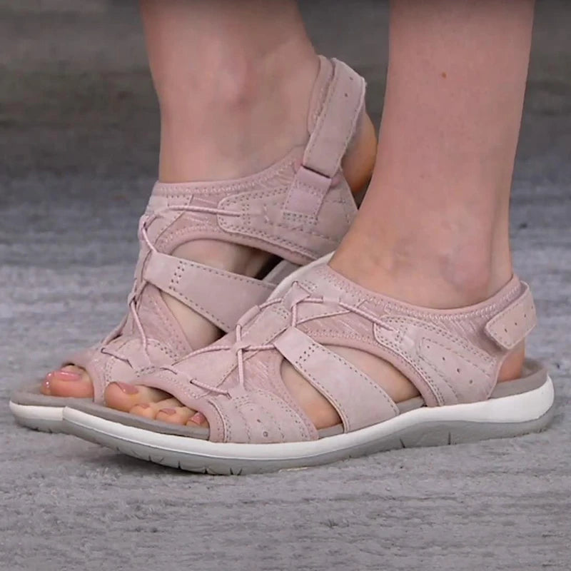 Women's Hollow-Out Adjustable Flat Sandals – Casual Beach Streetwear