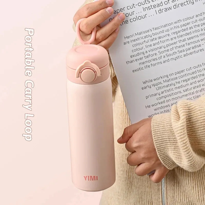 500ml 6-Layer Vacuum Thermos Tumbler – One-Touch Lid, 316 SS, Triple Seal Leakproof, Curved Spout, Soft-Touch Matte, 6 Colors