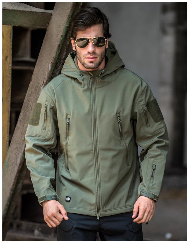 Men's Military Shark Skin Tactical Bomber Jacket — Outdoor Windproof Flight Jacket