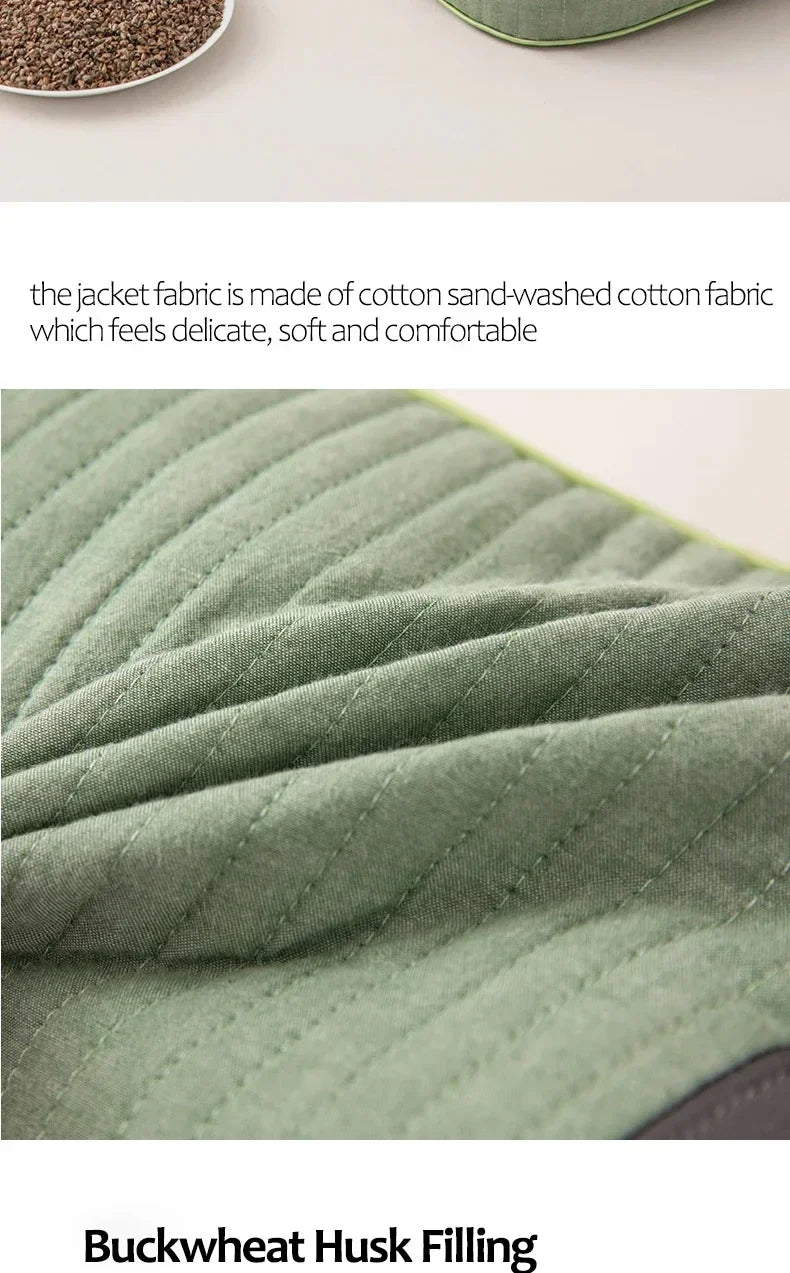 Buckwheat Pillow – Traditional Sobakawa Organic Cotton Standard Size, Cool Sleep Support