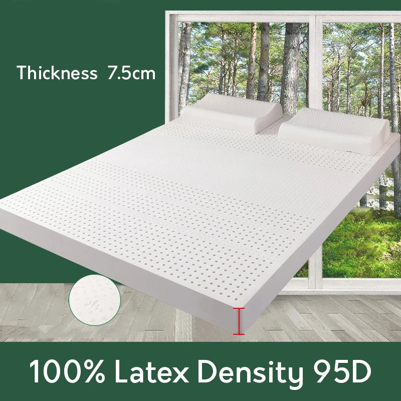 100% Natural Latex Mattress – Thailand Imported, 10cm Thick, 1.2/1.5/1.8m Sizes