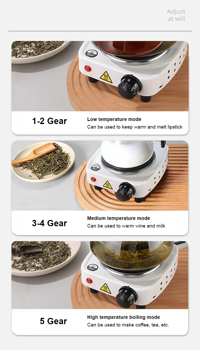 DMWD 110V Electric Hot Plate & Mini Stove – Coffee, Milk Tea & Mocha Heater, Small Furnace, US Plug