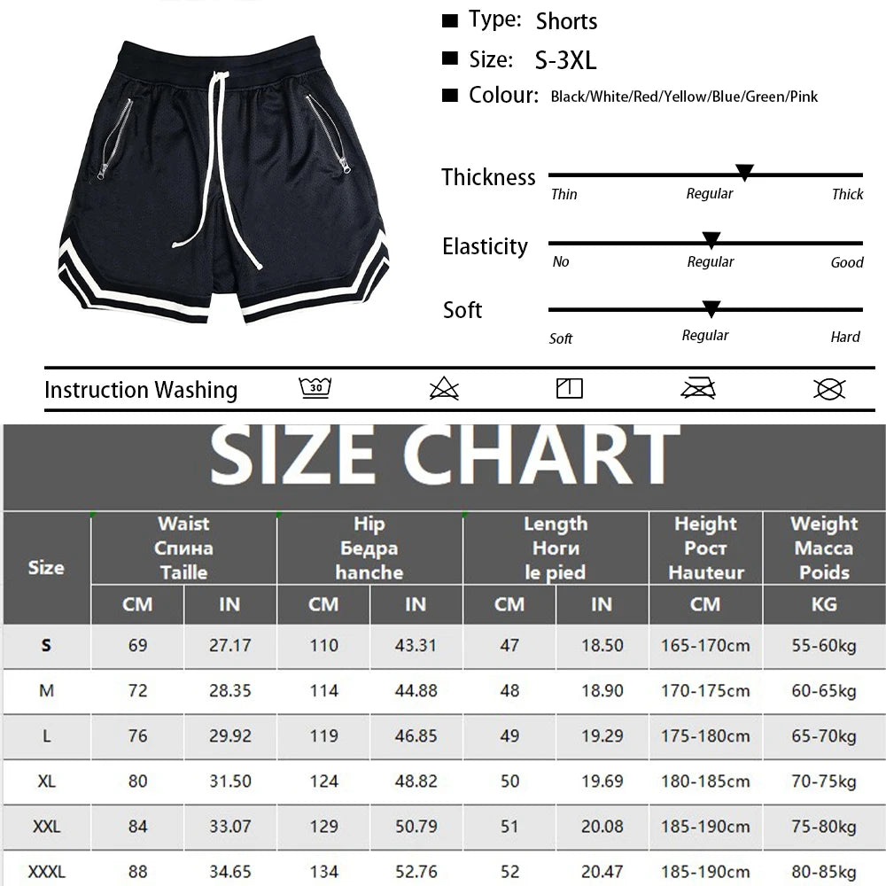 Men's Basketball Training Running Shorts — Lightweight Athletic Shorts