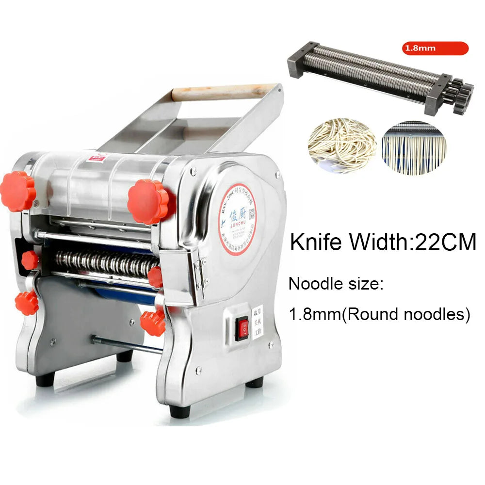 550W Electric Pasta & Noodle Maker — Stainless Steel Dual Knife Dumpling Skin Roller