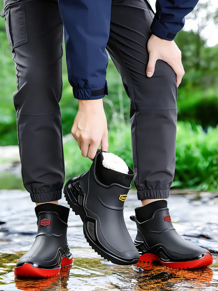 Men's Plush-Lined EVA Rain Boots