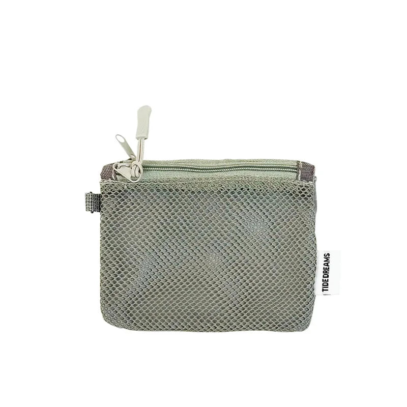 Mesh Coin Purse Multi-Purpose Travel Makeup Storage Bag — Double-Layer Zipper Card Holder