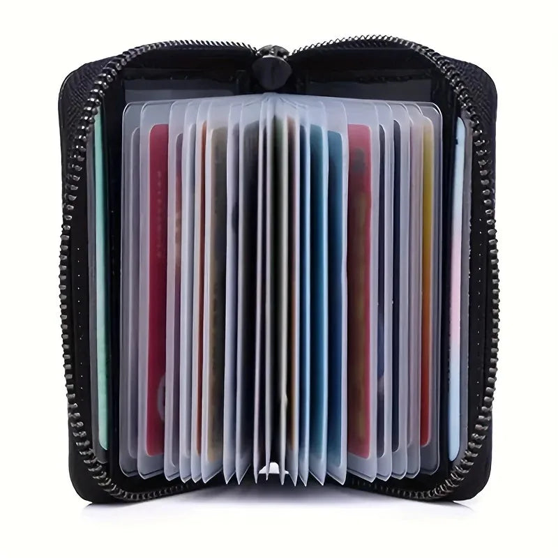 RFID Blocking Slim Card Holder Wallet – Minimalist Zipper Coin Pocket for Men & Women