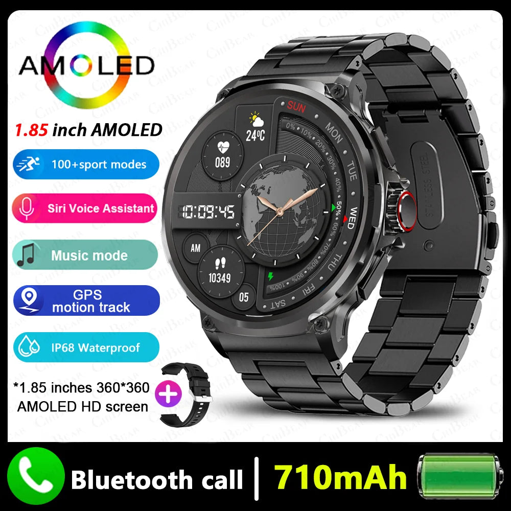 Men's GPS Smart Watch | 1.85" HD AMOLED 710mAh Bluetooth Call Sport Smartwatch for Android & iOS