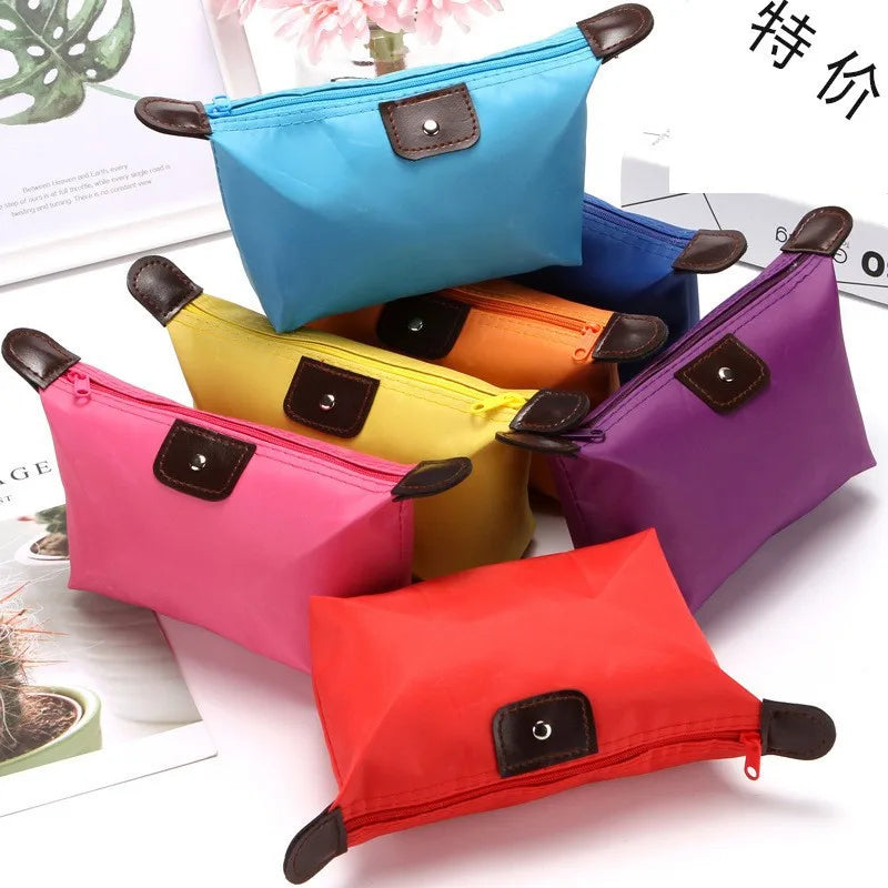 Colorful Waterproof Dumpling Cosmetic Bag – Mini Cute Toiletry Makeup Tote Purse for Women