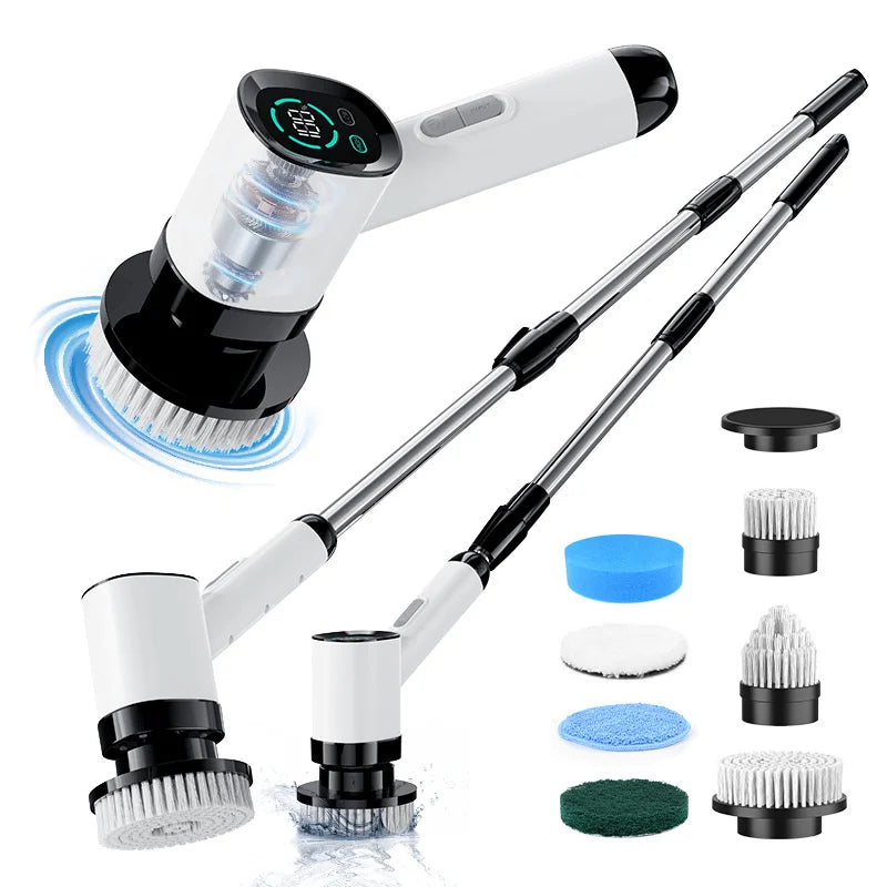 Cordless Electric Cleaning Brush – 7-Piece Spin Scrubber Kit for Bathroom, Kitchen & Shower
